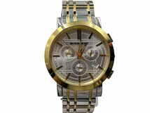 Burberry バーバリー 腕時計 メンズ クロノグラフ BU1374 クォーツ シルバー ゴールド 本体 ブランド ファッション 部品取り ジャンク品_画像2