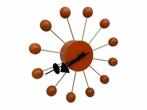 Vitra ヴィトラ ball clock ボールクロック 壁掛け時計 本体 インテリア お洒落 部品取り 修理 オレンジ系 オシャレ 柱時計 ジャンク品