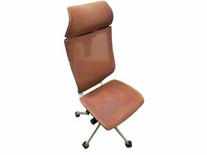 ■【中古】okamura Baron エクストラハイバック ヘッドレスト メッシュチェア デスクチェア 椅子 使用感あり JOIFA308 CP35CR 店頭引取可能