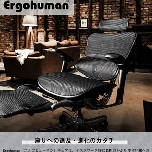 【新品】新型 Ergohuman Pro 2 エルゴヒューマン プロ 2 オットマン ヘッドレスト付 ランバーサポート付 前傾チルト機能 店頭引取可の画像1