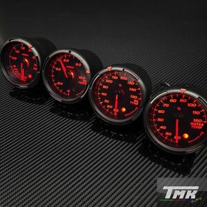  new goods 60mm 7 color LED 4 connected meter set boost controller water temperature gage oil temperature gauge oil pressure gauge additional meter Lancer Evolution FD3S Impreza Silvia Jimny ZC33S