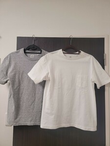 used anatomica ポケットTシャツ2枚セット 白 グレー Sサイズ アナトミカ made in USA クルーネック 半袖 無地