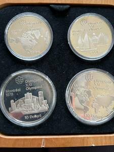 カナダ モントリオール オリンピック 記念プルーフ 銀貨　10ドル２枚 5ドル２枚　銀貨4枚セット⑤