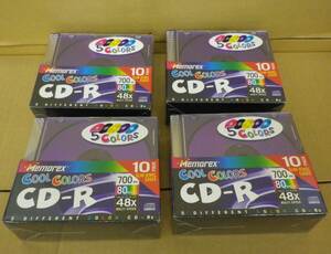 10 pack ×4 piece *Memorex cool color CD-R 700MB 80min* new goods unopened /40 sheets / in the case 