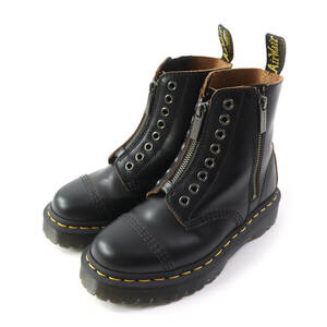 美品★Dr.Martens ドクターマーチン 1460 BEX LL レースレス 8ホール レザー ワークブーツ/ショートブーツ ブラック UK3 箱付 レディース