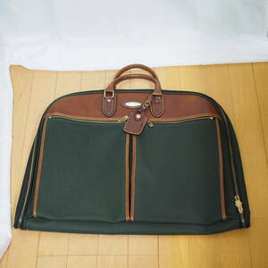 Samsonite Samsonite garment bag Boston suit bag . wide inserting key / hanger attaching dark green × Brown used control 499-7
