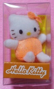 * ultra rare *2003* prize item Mini Mini ( orange ) VERSION Hello Kitty soft toy strap * netsuke 