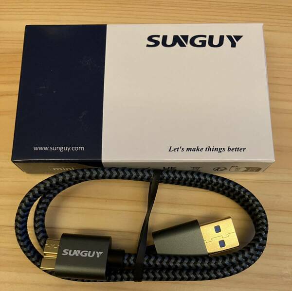 USB3.0 MicroB USBケーブル タイプAオス SUNGUY 外付けHDD SSD ケーブル 5Gbps データ高速転送 Blu-ray/BDドライブ/デジタルカメラ用 0.5M