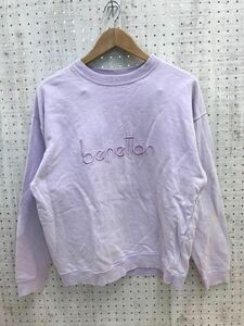 UNITED COLORS OF BENETTON Benetton Old retro big Logo embroidery pastel color sweat sweatshirt men's size M purple 