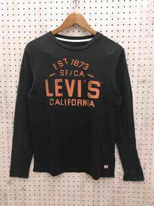 Levi's リーバイス ビッグロゴ プリント アメカジ ストリート カットソー 長袖Tシャツ ロンT メンズ サイズS 黒