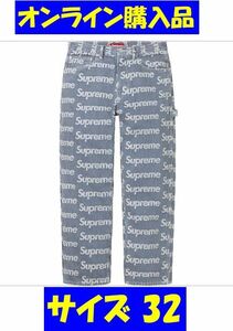 送料無料★24ss Supreme Denim Painter Pant Stripe 32★シュプリームオンライン購入 Boxステッカー付 デニム ペインターパンツ ストライプ