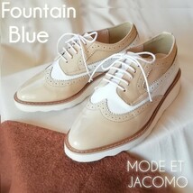『Fountain Blue/ファウンテンブルー/MODE ET JACOMO/モード エ ジャコモ』厚底レースアップシューズ【レイン対応】雨の日シューズ/22.5cm_画像1