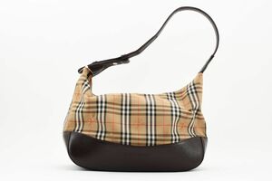 1円 BURBERRY バーバリー ノバチェック ハウスチェック シャドウホース キャンバス エナメルレザー ショルダーバッグ 肩掛け ロゴ 24-1596