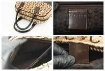 1円 CELINE セリーヌ Cマカダム ハラコ エナメルレザー ハンドバッグ ボストンバッグ ロゴ 24-1464_画像10