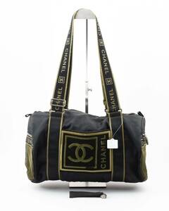 1円 CHANEL シャネル シャネルスポーツ ナイロン キャンバス ボストンバッグ ジムバッグ 肩掛け ショルダーバッグ ココマーク 24-1817