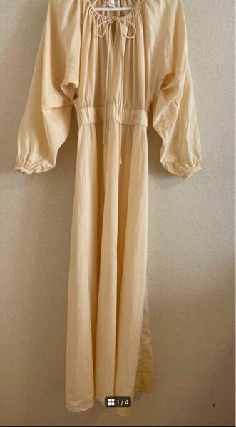 〈H&M〉Long Linen-Blend Dress