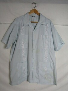 90年代製　the ROMANI キューバシャツ　サックス　半袖　2XLサイズ