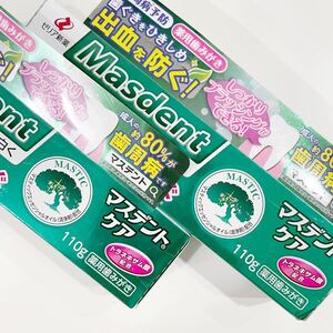 新品 2本 薬用歯磨き Masdent マスデントケア 110g×2個セット 医薬部外品 薬用歯みがき ゼリア新薬 歯磨き粉 出血 歯周病 トラネキサム酸