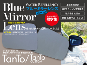 【即決】強力撥水 ブルーミラーレンズ 【ダイハツ ウェイク LA700.710S H26.12～】交換式 左右2枚セット 反射光軽減