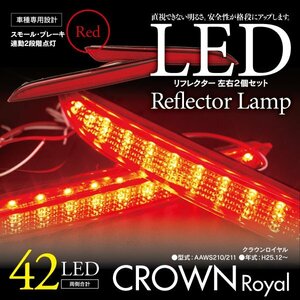 LEDリフレクター クラウンロイヤル AAWS210/211 細いタイプ 左右合計42発　レッド