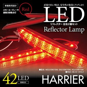 LEDリフレクター ハリアー MCU10W/15W, SXU10W/15W, ACU10W/15W 細いタイプ 左右合計42発　レッド