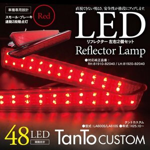 LEDリフレクター タントカスタム LA600S/LA610S 左右合計48発　レッド