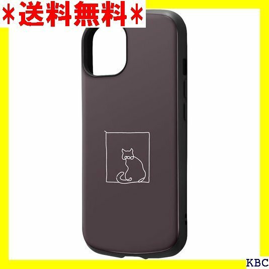 イングレム iPhone 15 ケース 耐衝撃 ケース MiA-collection ネコ/グレー 80