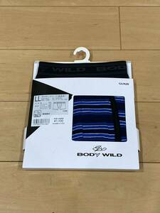 送料無料 ボディワイルド BODY WILD ボクサーパンツ 新品 メンズ LLサイズ ネイビーブルー ボーダー ボクサーブリーフ