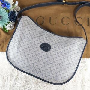 GUCCI グッチ　ショルダーバッグ　斜めがけバッグ マイクロGG　インターロッキング　PVC レザー ゴールド金具