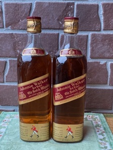 【古酒】未開栓 Johnnie Walker ジョニーウォーカー ティンキャップ 赤ラベル ウイスキー 2本 760ml 43% 