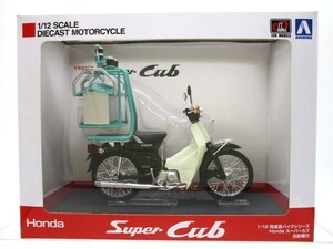 Honda Super Cub 50. передний машина есть бизнес спецификация Aoshima 1/12 конечный продукт мотоцикл серии металлик зеленый ( не использовался * хранение товар )