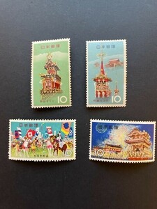 お祭りシリーズ切手(1964-65) 4種完　未使用　#910
