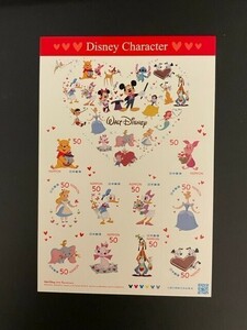 ディズニー・キャラクター 　くまのプーさん、ふしぎの国のアリスほか　50円10枚シート(シール式)　未使用　＃539