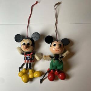  Vintage Mickey Mouse wooden doll 2 body string attaching 