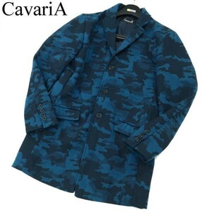 CavariA キャバリア ウール混★ カモフラ 迷彩 総柄 チェスター コート Sz.44　メンズ　A1T12142_A#N