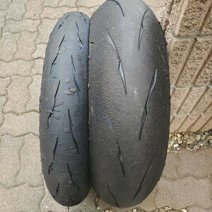 ブリヂストン BS BRIDGESTONE BATTLAX RACING ST600 R11 120/600R17 180/640R17 バトラックス 前後セット 中古　①