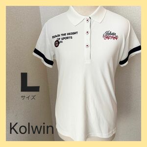 Kolwin コルウィン レディース Tシャツ 半袖 ポロシャツ 白 ホワイト Lサイズ