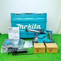 未使用 makita マキタ 18mm 18V 充電式ハンマドリル 6.0Ah バッテリー 2個 充電器 集じんシステム 付 HR183DRGXV ③_画像1