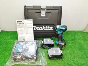 未使用品 makita マキタ 18V 充電式 インパクトドライバー 充電器×1 バッテリー×2 付 青 TD173DRGX ②