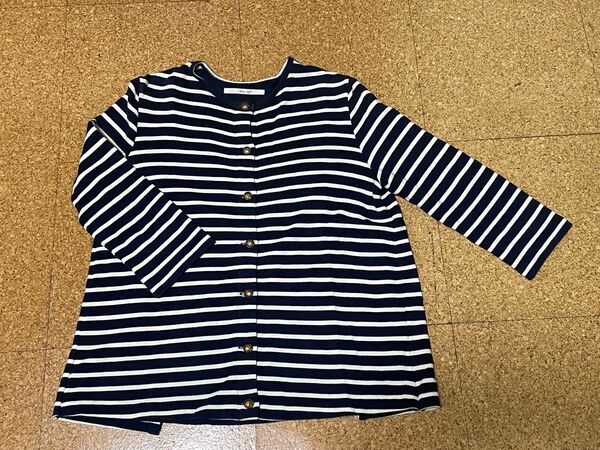 Sonny Label ソニーレーベル 七分袖 カットソー カーディガン ネイビーボーダー アーバンリサーチ 中古