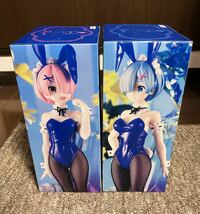 即決★ Re:ゼロから始める異世界生活 BiCute Bunnies Figure ブルーver. レム ラム フィギュア 2個 セット バニー リゼロ③_画像2