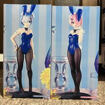 即決★ Re:ゼロから始める異世界生活 BiCute Bunnies Figure ブルーver. レム ラム フィギュア 2個 セット バニー リゼロ_画像4