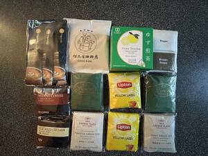  hotel amenity other coffee, black tea, tea T pack assortment total 49 sack + sugar new goods 