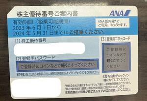 【☆番号通知のみ】ANA株主優待券　有効期限２０２４年５月３１日まで　