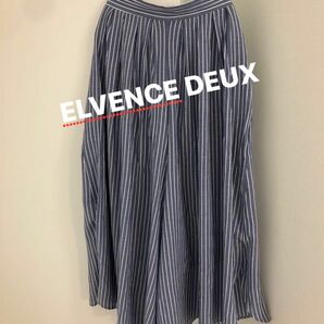 最終5/8まで★ELVENCE DEUX エルベンス　ドゥ　ストライプ　ガウチョ　パンツ