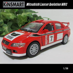 1/36MITSUBISHI(三菱)ランサー エボリューション7WRC(レッド)ストリートファイター/KINSMART/ダイキャストミニカー