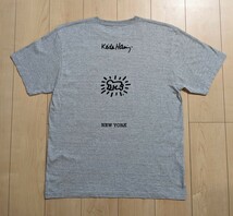 L 良品 Keith Haring BEAUTY ＆ YOUTH UNITED ARROWS 半袖Tシャツ キースヘリング ビューティーアンドユース 半袖 Tシャツ グレー 灰 _画像2