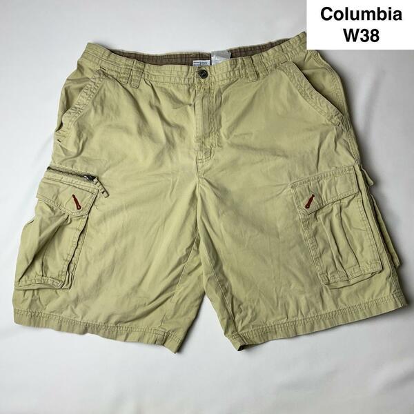 Colombia コロンビア ハーフパンツ カーゴパンツ ショートパンツ 半ズボン クリーム色 ベージュ 古着 w38 メンズ