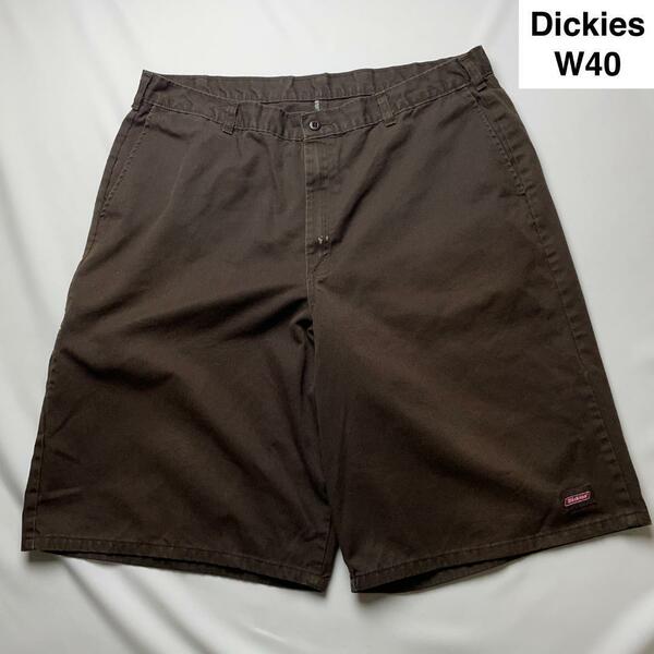 Dickies ディッキーズ ディッキース w40 ショートパンツ ハーフパンツ 半ズボン ワークパンツ 茶色 ブラウン 古着 メンズ オーバーサイズ 
