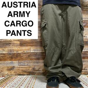 オーストリア軍 ユーロミリタリーパンツ カーゴパンツ メンズ 古着 カーキ 緑 グリーン w36 ユーロ古着 ヨーロッパ オーバーサイズ